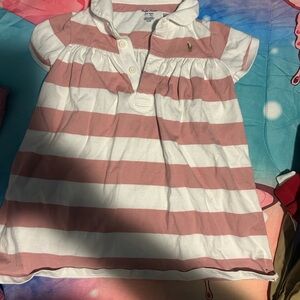 Ralph Lauren Kids Polo Shirt in Pink and White